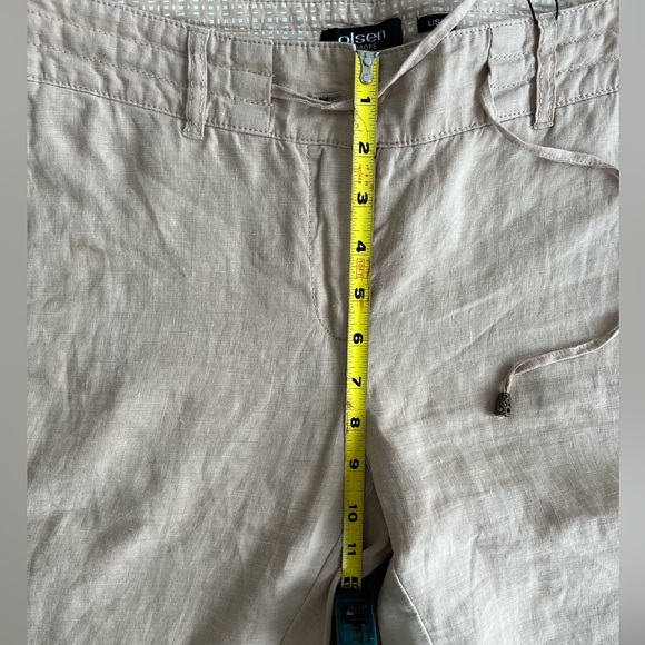 NWT☀️Olsen Pure Linen Natural Straight Leg Pant Trousers - Picture 9 of 10